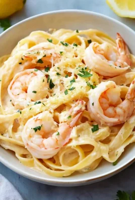 Shrimp Scampi Garlic Cream Pasta