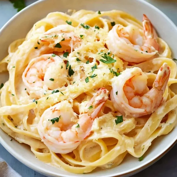 Shrimp Scampi Garlic Cream Pasta