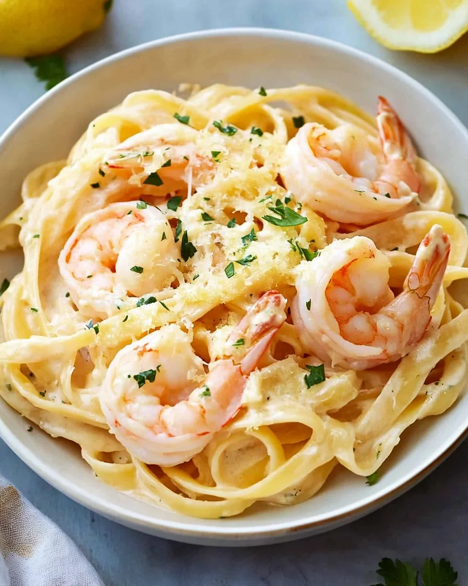 Shrimp Scampi Garlic Cream Pasta 28 Shrimp Scampi Garlic Cream Pasta