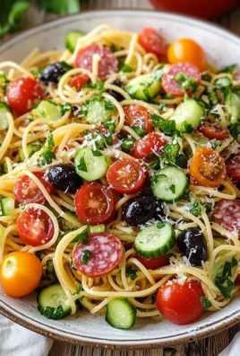 Spaghetti Pasta Salad with Italian Dressing