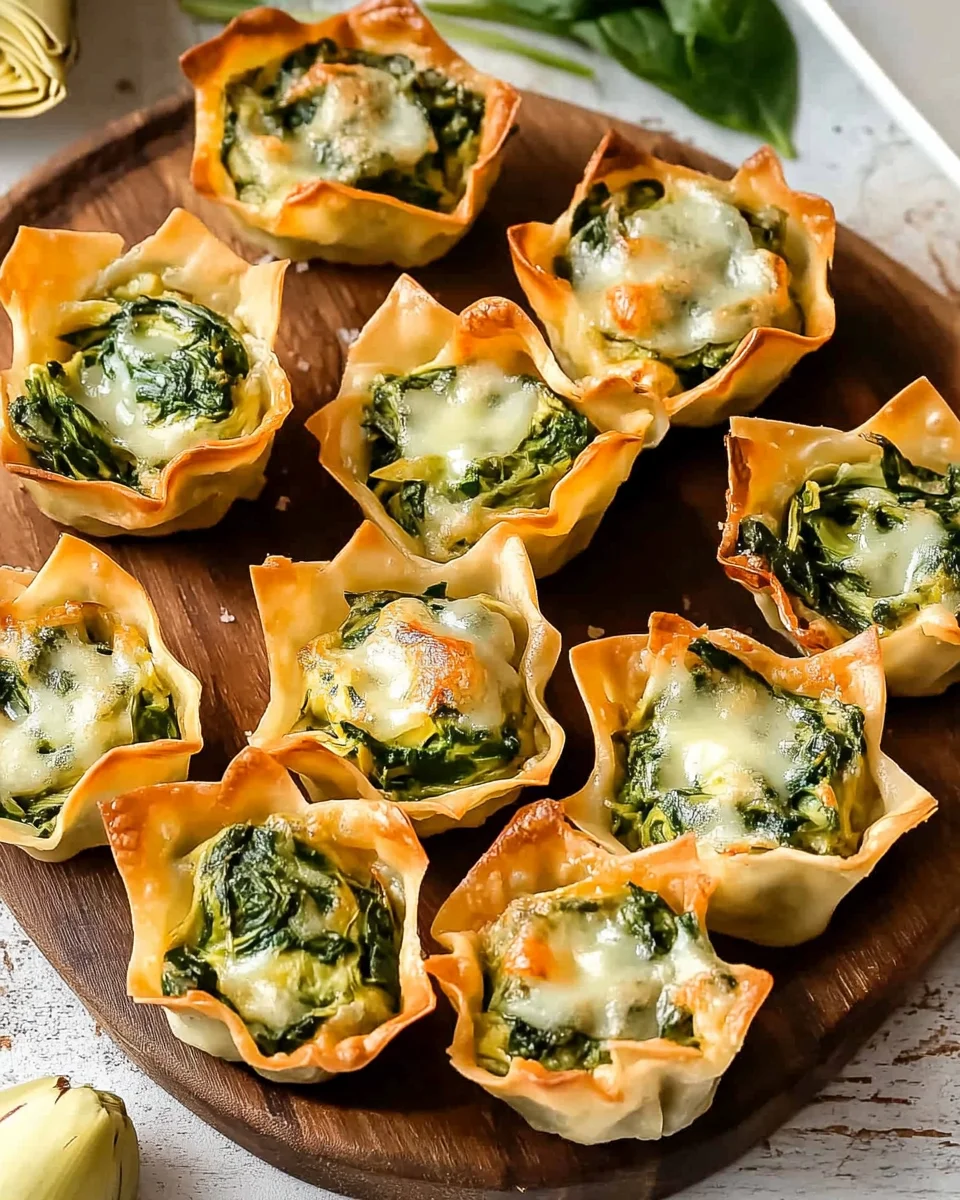 Spinach and Artichoke Wonton Cups Recipe 21 Spinach