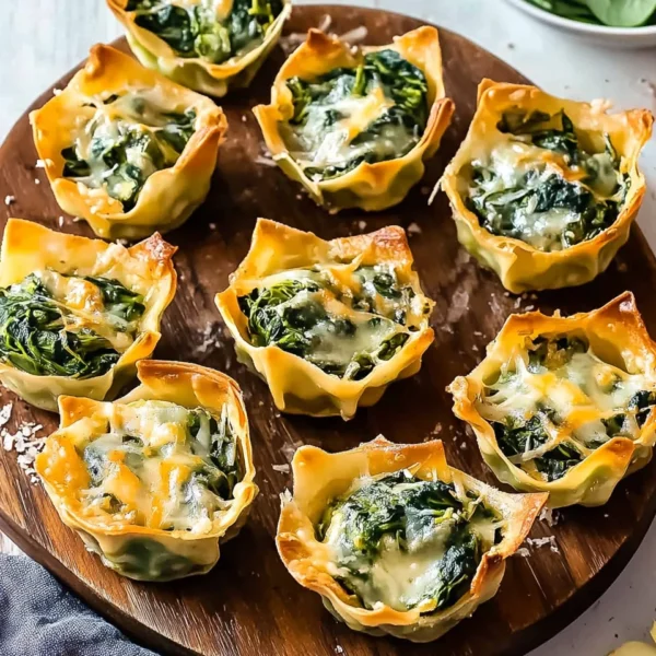 Spinach and Artichoke Wonton Cups Recipe
