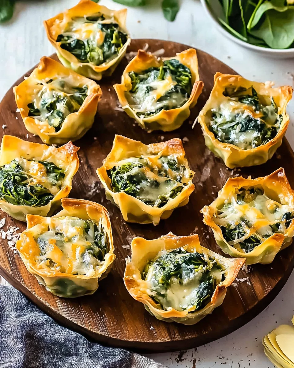 Spinach and Artichoke Wonton Cups Recipe 24 Spinach and Artichoke Wonton Cups Recipe