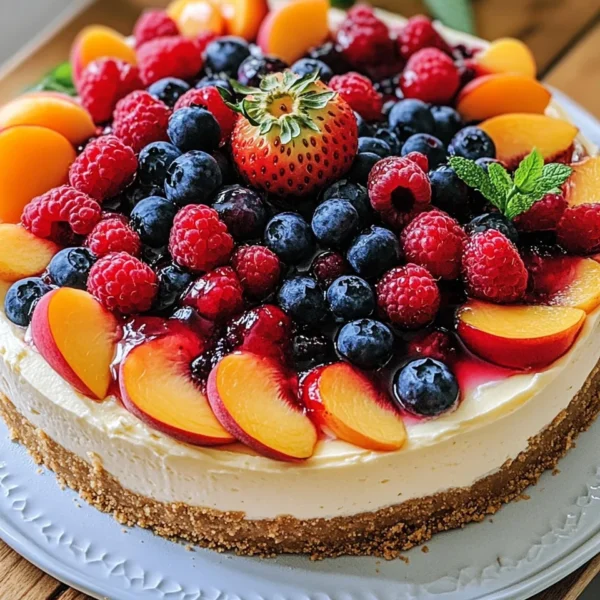 Summer Berry and Peach Cheesecake Recipe