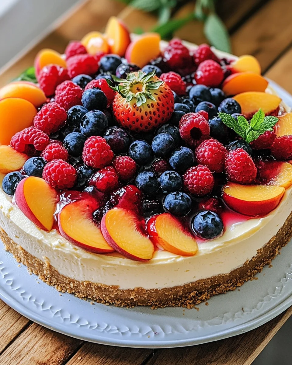 Summer Berry and Peach Cheesecake Recipe