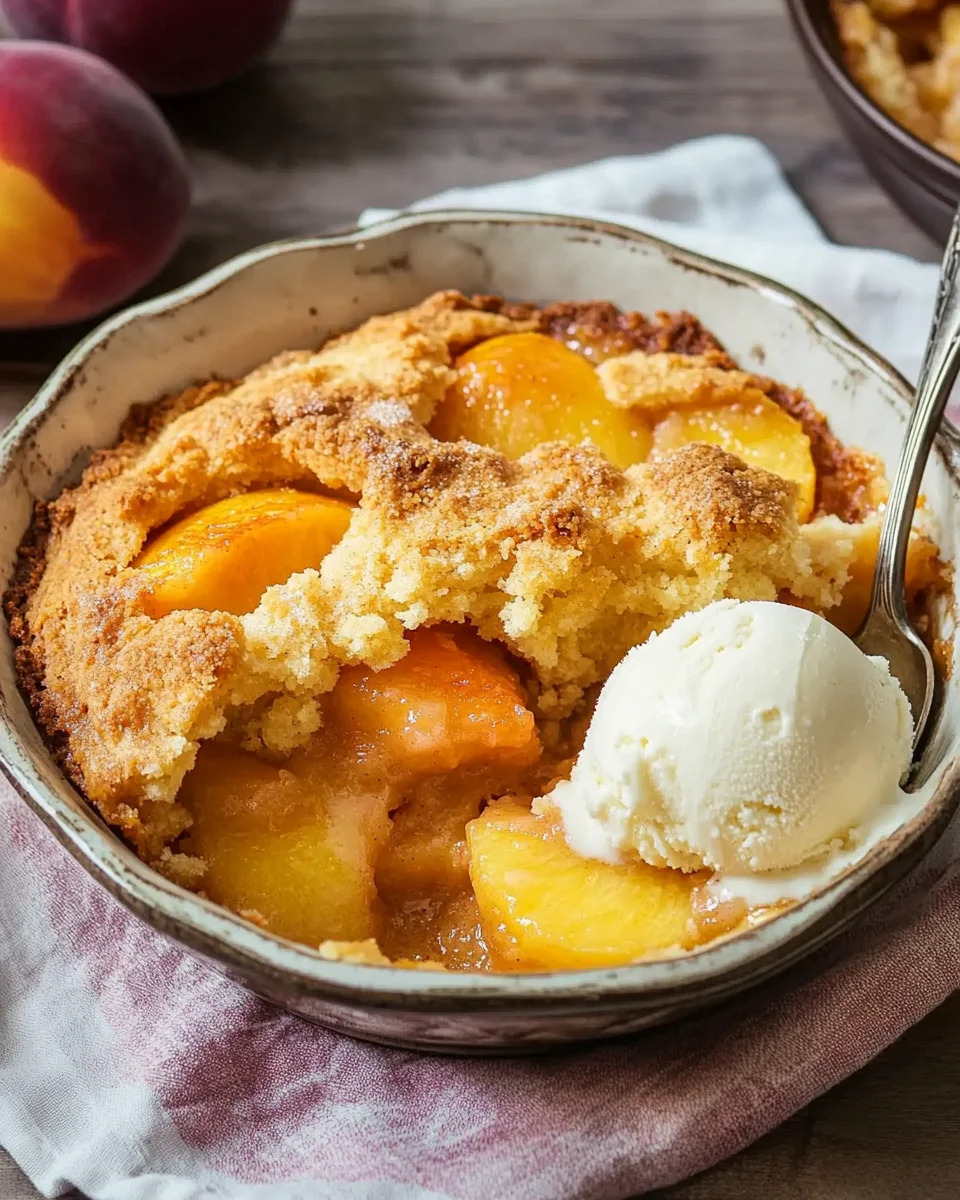 Super Easy Peach Cobbler