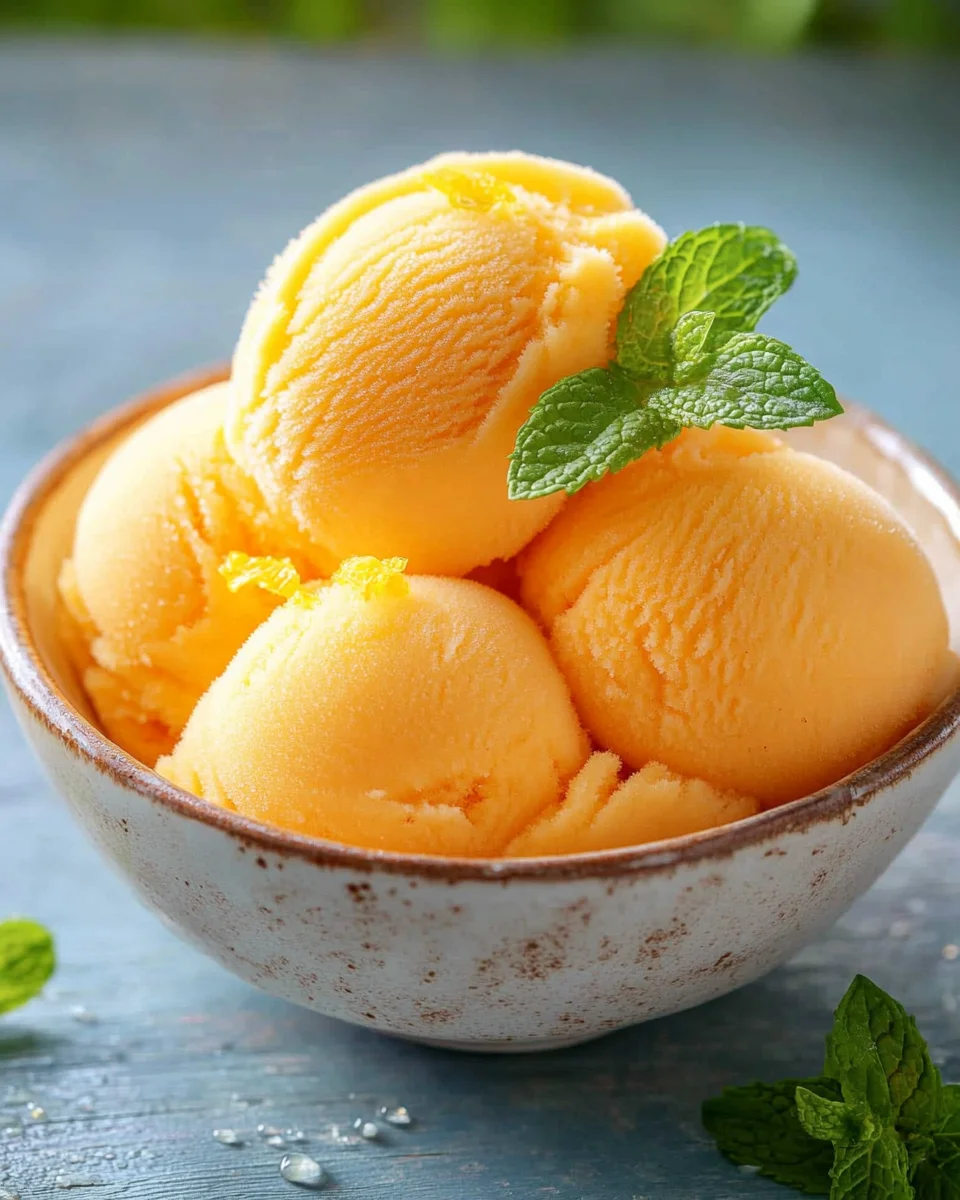 The Best Peach Sorbet Without Ice Cream Maker