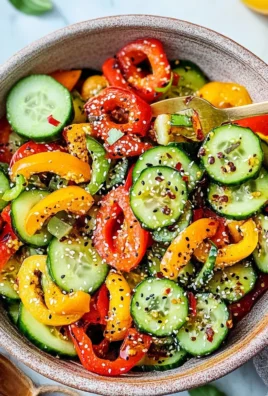 Viral TikTok Cucumber & Bell Pepper Salad
