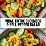 Viral TikTok Cucumber & Bell Pepper Salad 14 Pinterest Hidden Image