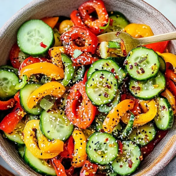 Viral TikTok Cucumber & Bell Pepper Salad