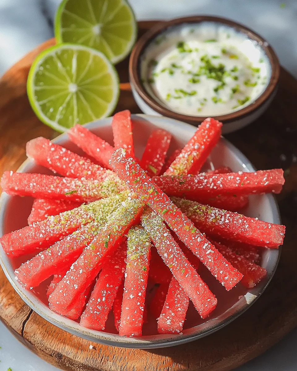 Watermelon Fries with Coconut Lime Dip | Healthy Summer Snack!