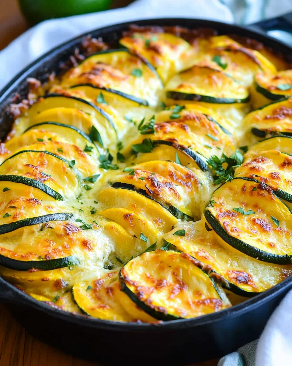 Zucchini and Yellow Squash Au Gratin