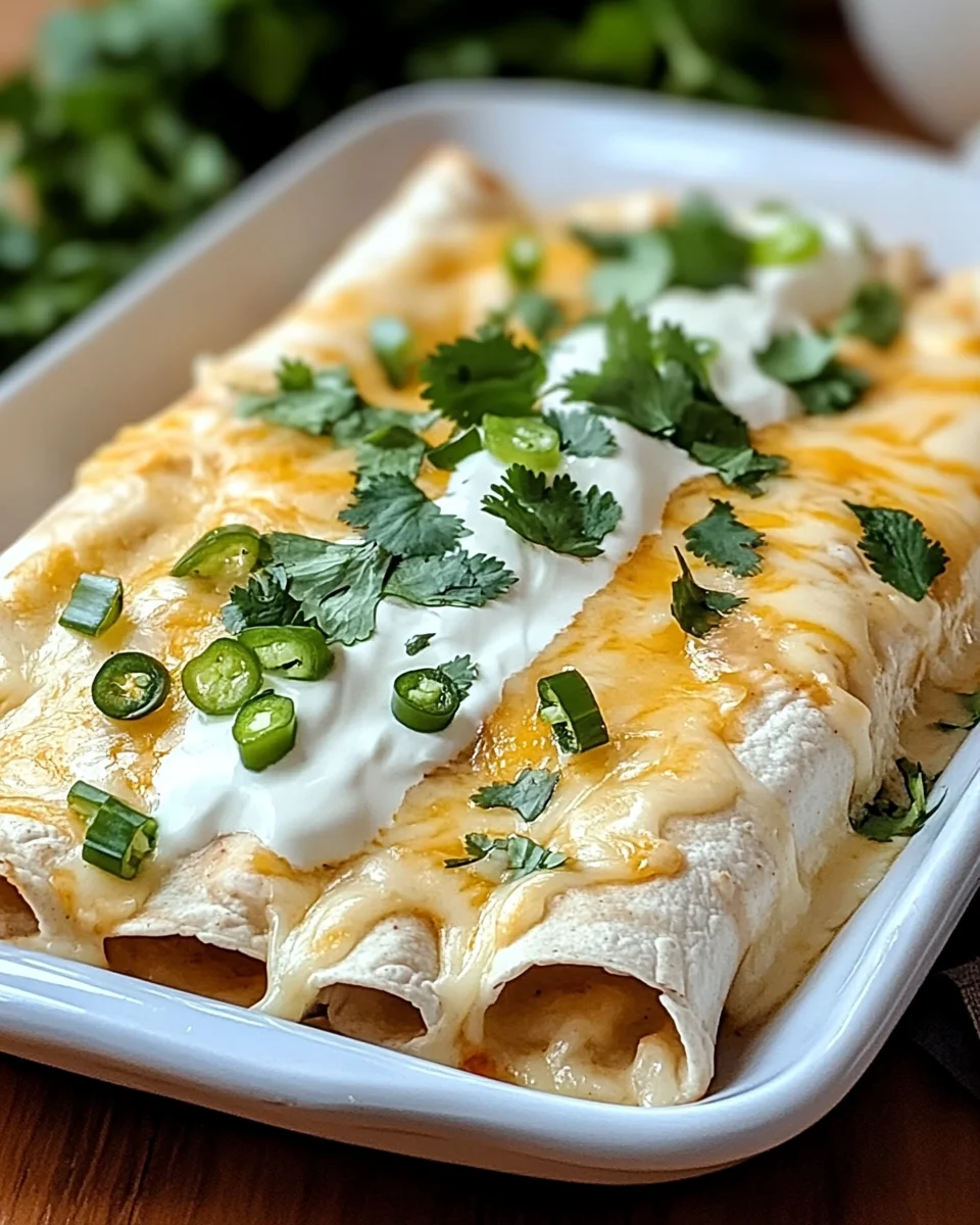 Creamy White Chicken Enchiladas