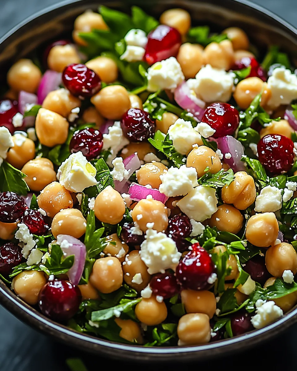 Feta & Cranberry Chickpeas with Lemon Vinaigrette 22 Feta