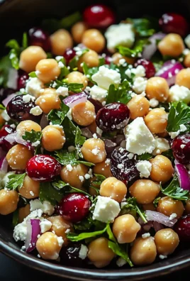 Feta & Cranberry Chickpeas with Lemon Vinaigrette