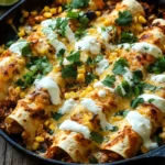 Mexican Street Corn Chicken Enchiladas