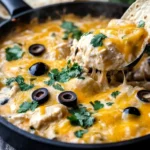 One Pan Sour Cream Chicken Enchilada Skillet