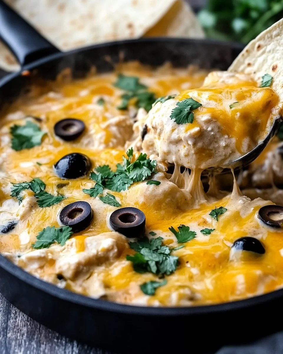 One Pan Sour Cream Chicken Enchilada Skillet
