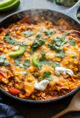 One Skillet Street Corn Chicken Enchilada Bake